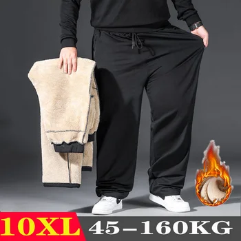 10XL Mõõdus Palus Vabaaja Püksid Meeste Soe Cargo Püksid Suurus Meeste Talvel Soe Palus Püksid Streetwear Paksenenud Lahti Püksid