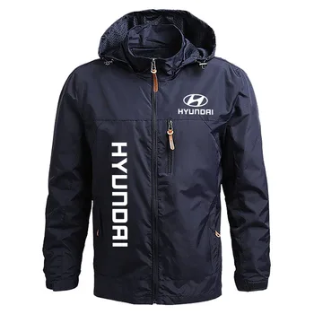 2023 Uute sõjaliste kapuutsiga meeste jope Hyundai auto logo trükkida Kõrge kvaliteediga veekindel päikesekaitse jakk, meeste riided